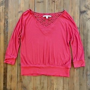 Lauren Conrad 3/4 sleeve top with lace details